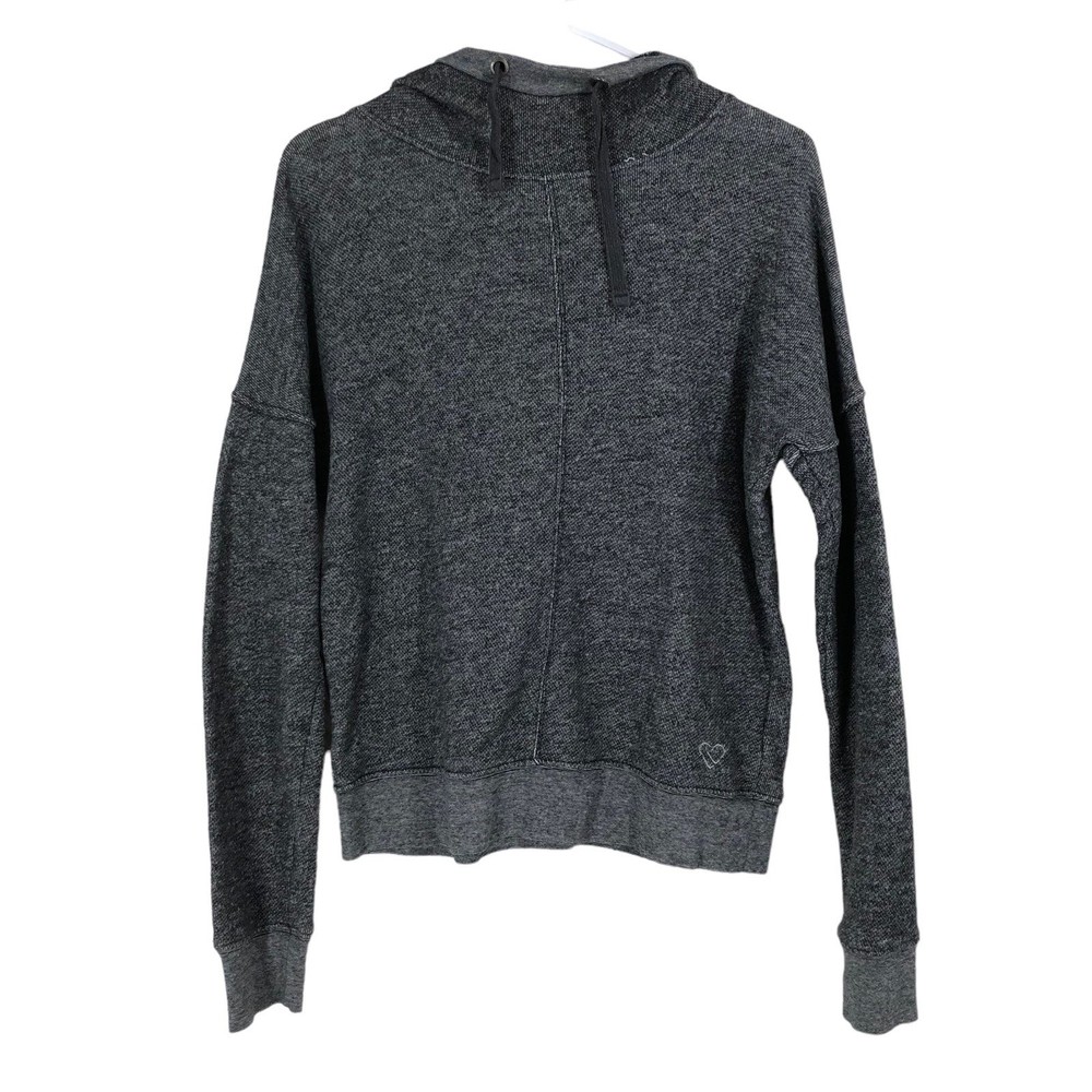 Heather Grey, Drop Shoulder, Mock Cowel Neck Sweatshirt Hoodie Lightweight SZ M